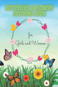 Butterflies & Flowers coloring book