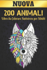 Libro da Colorare Antistress per Adulti 200 Animali
