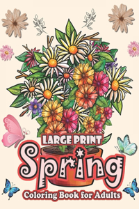large print spring adult coloring book