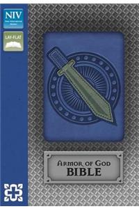 NIV, Armor of God Bible, Leathersoft, Blue/Silver