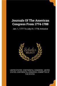 Journals of the American Congress from 1774-1788
