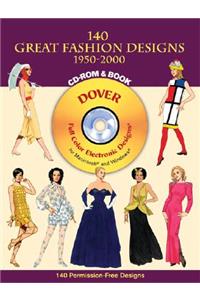140 Great Fashion Designs, 1950-2000, CD-ROM and Book
