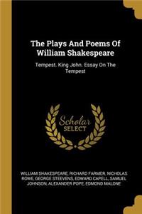 Plays And Poems Of William Shakespeare