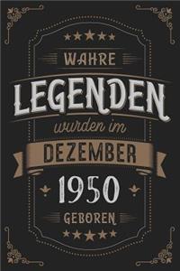 Wahre Legenden wurden im Dezember 1950 geboren: Vintage Geburtstag Notizbuch - individuelles Geschenk für Notizen, Zeichnungen und Erinnerungen - liniert mit 100 Seiten