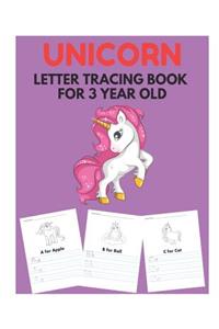 Unicorn Letter Tracing Book for 3 Year Old