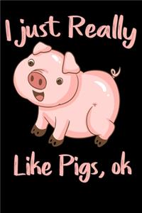 I just really like pigs ok notebook gift