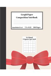 Graph Composition Notebook 5 Squares per inch 5x5 Quad Ruled 5 to 1 100 Pages