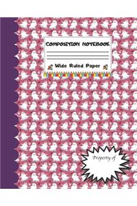 Composition Notebook Wide Ruled Paper