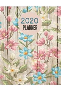 2020 Planner: The Vintage Wood Flower Theme Mix and Match Weekly Planner