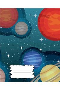 Composition Notebook: School Notebook, Space, Planets, Solar System, College Ruled Notebooks, Composition Book, 7.5x9.25 In., Blank Book