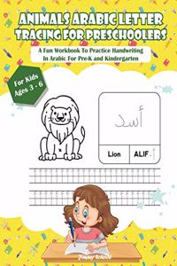 Animals Arabic Letters Tracing Handwriting Workbook for Kids