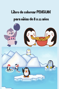 Libro de colorear PENGUIN para niñas de 8 a 12 años