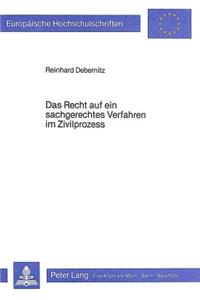 Das Recht auf ein sachgerechtes Verfahren im Zivilprozess