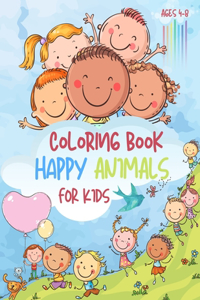 Coloring Book For Kids Happy Animals