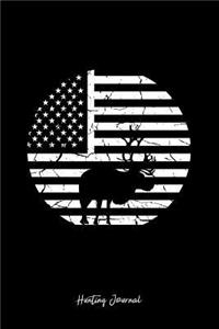 Hunting Journal: Lined Journal - Distressed USA Flag Reindeer Black Fun-ny Hunter Gift - Black Ruled Diary, Prayer, Gratitude, Writing, Travel, Notebook For Men Wome