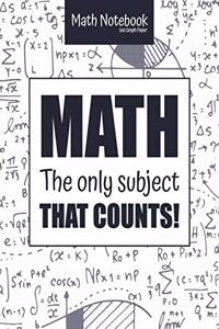 Math Notebook 5x5 Graph Paper MATH The only subject that COUNTS!
