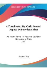 All' Architetto Sig. Carlo Pontani Replica Di Benedetto Blasi