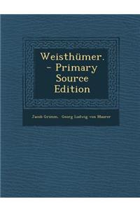 Weisthumer. - Primary Source Edition