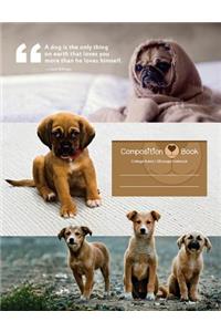 Composition book College ruled Notebook Journal for School, Student, Teacher, Office 7.44 x 9.69in Dogs theme