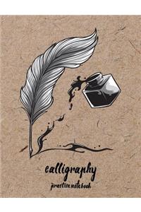 Calligraphy Practice NoteBook: Hand Lettering: Calligraphy Workbook: Wood: (Training, Exercises and Practice: Lettering calligraphy. Calligraphy book)