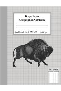 Graph Composition Notebook 4 Squares per inch 4x4 Quad Ruled 4 to 1 / 8.5 x 11 inch 100 Sheets
