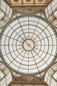 Milan Italy Architecture Symmetric Geometric Travel Lined Journal, Ruled Diary Notebook, Softcover Writing Notepad Gift, 120 Pages