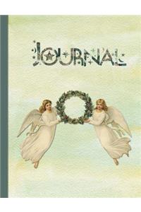 Journal: Christmas Angels Theme - 8.5"x 11" Paperback notebook with Calendar Date Header on 150 lined pages