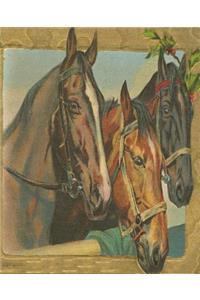 Rustic Vintage Christmas Horses Holly Berries School Comp Book 130 Pages