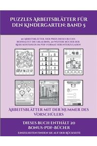 Arbeitsblätter mit der Nummer des Vorschülers (Puzzles Arbeitsblätter für den Kindergarten