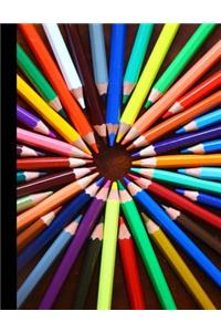 Colored Pencil Dot Grid Notebook 200 Journal Pages 8 1/2 x 11 Inches