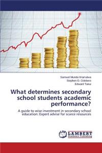 What Determines Secondary School Students Academic Performance?