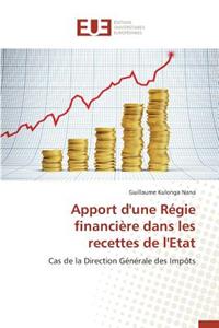 Apport d'Une R�gie Financi�re Dans Les Recettes de l'Etat
