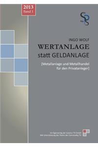 Wertanlage Statt Geldanlage