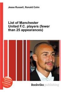 List of Manchester United F.C. Players (Fewer Than 25 Appearances)