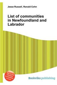 List of Communities in Newfoundland and Labrador