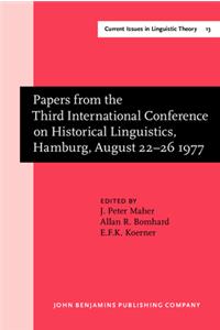 Papers from the Third International Conference on Historical Linguistics, Hamburg, August 22-26 1977