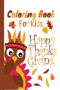 Coloring Book for Kids Happy Thanksgiving