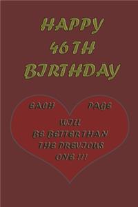 Happy 46th Birthday: Each page will be better than the previous one !!!