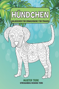 Malbücher für Erwachsene für Frauen - Stressabbau Designs Tiere - Muster Tiere - Hündchen