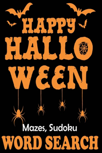Happy Halloween Mazes Sudoku Word Search