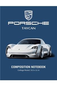 Porsche Taycan Composition Notebook College Ruled / 8.5 x 11 in