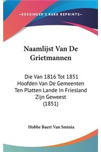 Naamlijst Van de Grietmannen