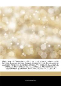 Articles on Mandals in Karimnagar District, Including: Manthani, Jagtial, Ramagundam, Raikal, Mahadevpur, Dharmapuri, Andhra Pradesh, Koratla, Odela,