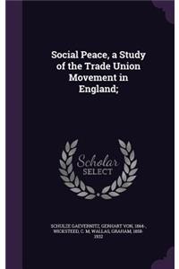 Social Peace, a Study of the Trade Union Movement in England;