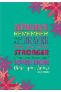 Always Remember (You Are) - A Journal (College Rule-Teal)