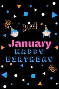 3rd January Happy Birthday Notebook Journal
