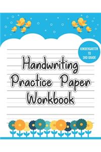 Handwriting Practice Paper Workbook