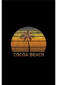 Cocoa Beach: Christmas Notebook With Retro Florida Sunset Holiday Palm Tree Design. Vintage Soft Cover Travel Journal Diary With Lined Wide Ruled Paper.