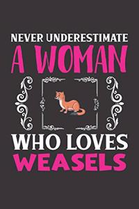 Never Underestimate A Woman Who Loves Weasels