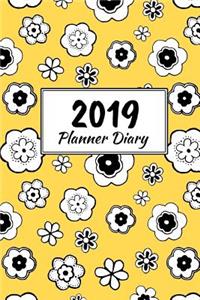 2019 Planner Diary: Yellow Floral Cover